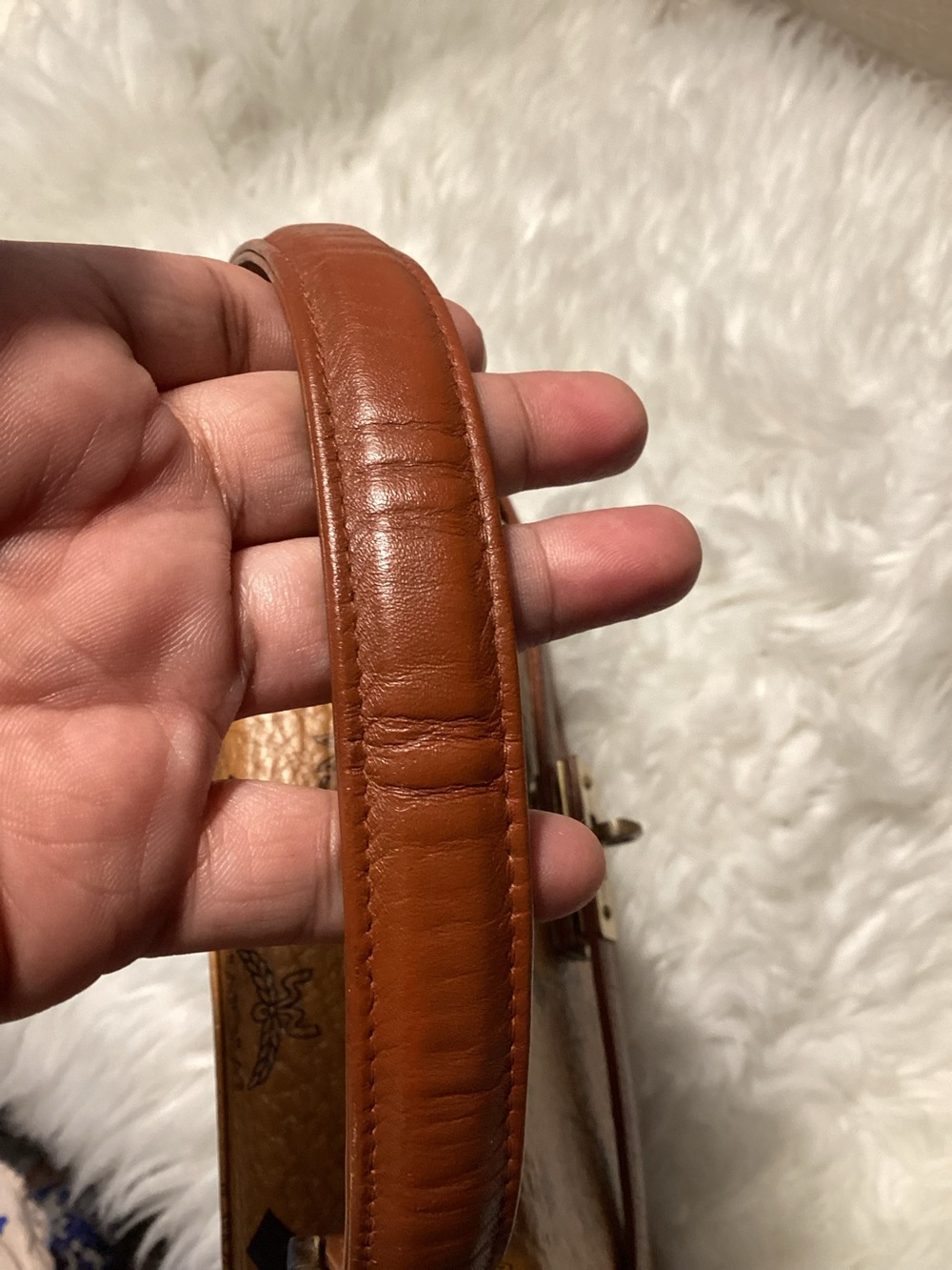 Vintage MCM Cognac Visetos Logo Top-Handle Bag - Picture 12 of 15